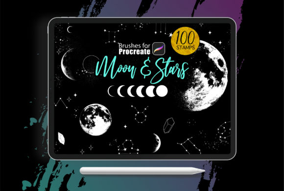 Bringing Celestial Magic to Your iPad with Procreate Brushes - Moon and Stars