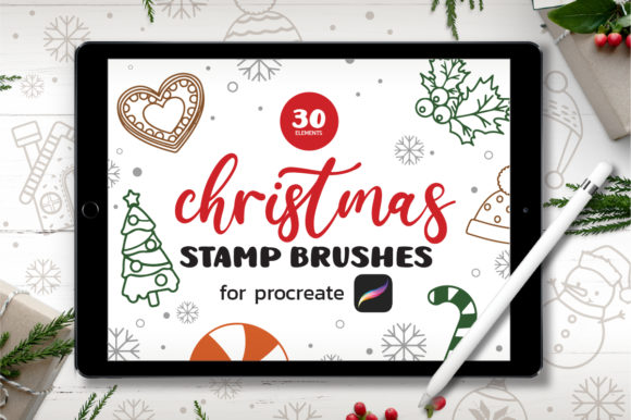 Elevate Your Holiday Art with 30 Christmas Procreate Stamps