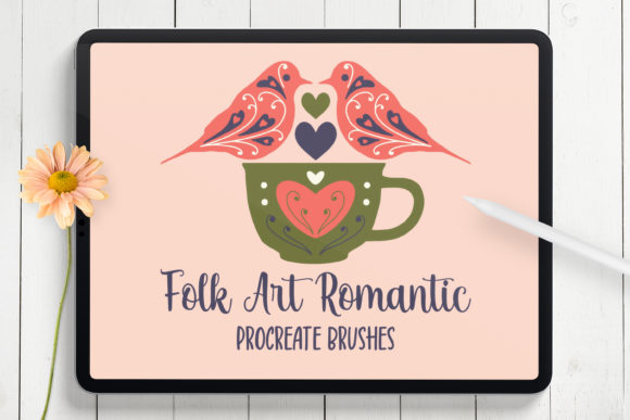 Folk Art Romantic Procreate Brushes for iPad