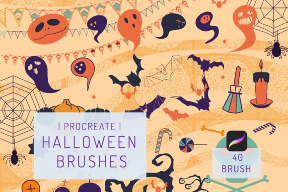 Spooky Art Made Easy: 40 Procreate Halloween Stamps
